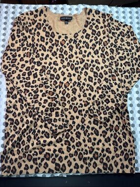 Lane Bryant Camel and Black Leopard Print Sweater